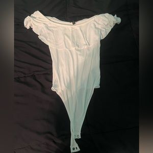 Express Off Shoulder Ruffle Bodysuit
